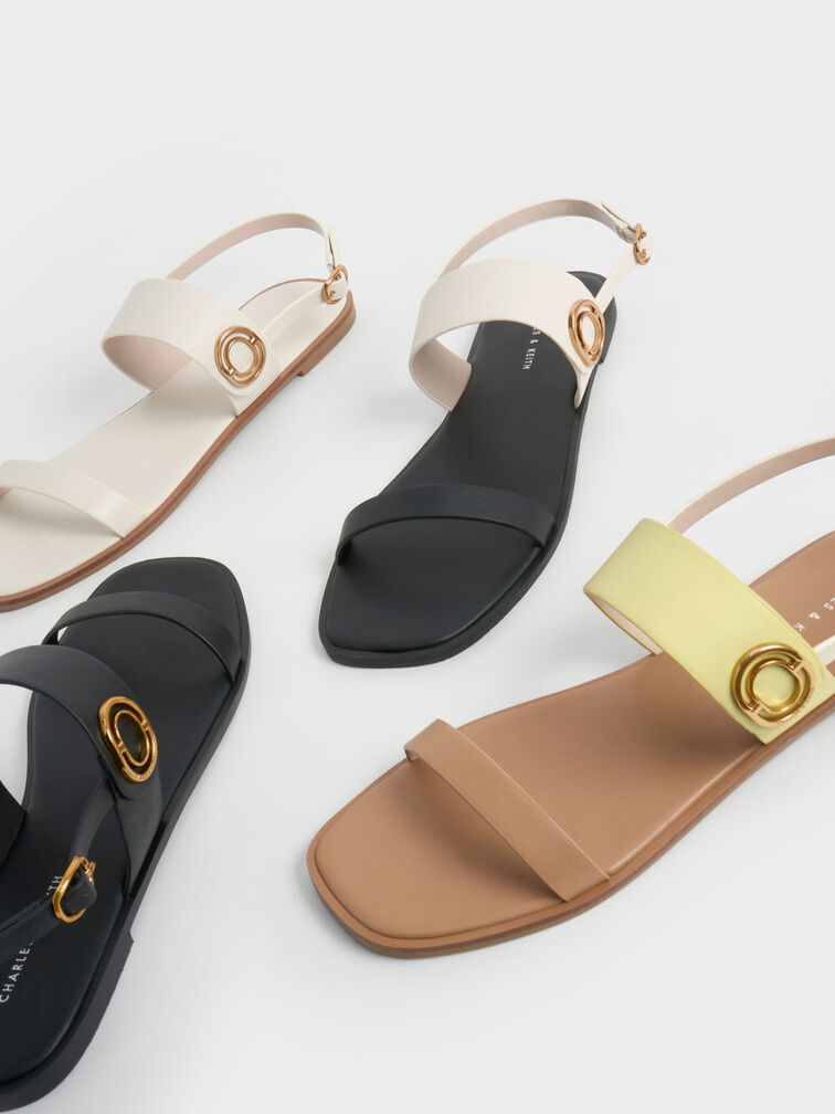 Metallic Accent Back Strap Sandals, Chalk, hi-res