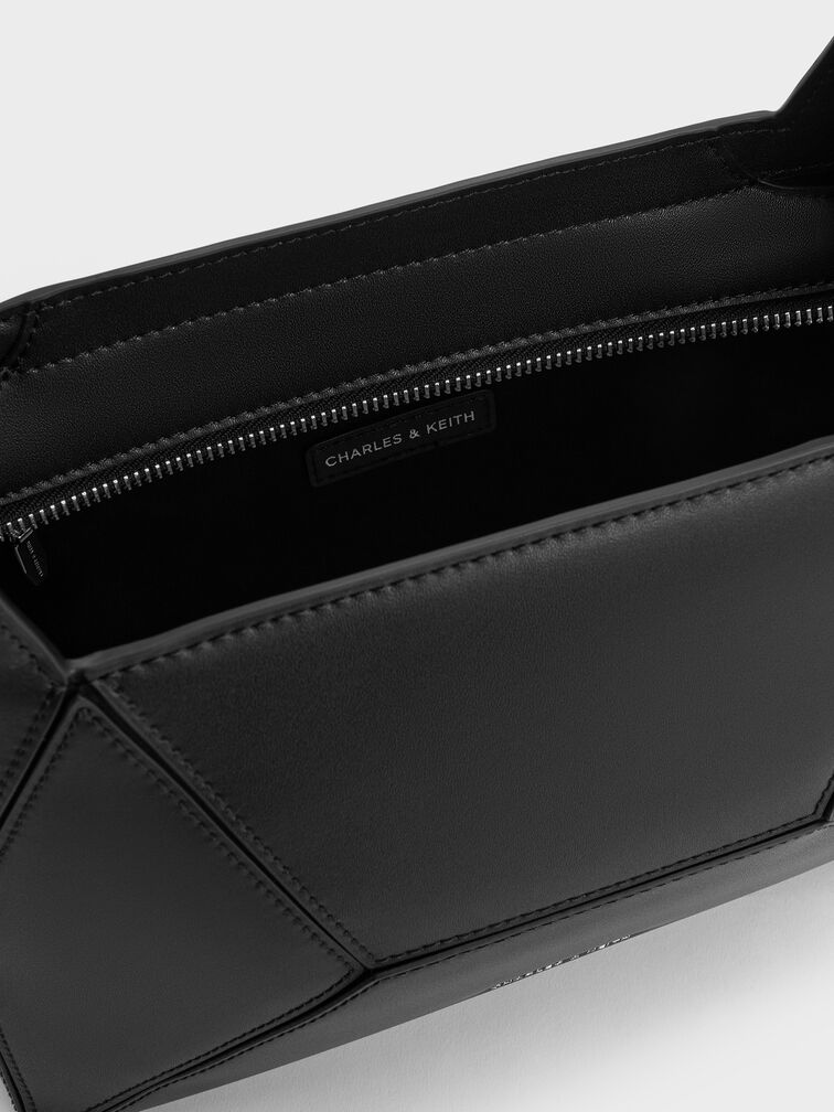 Nasrin Geometric Hobo Bag, Noir, hi-res