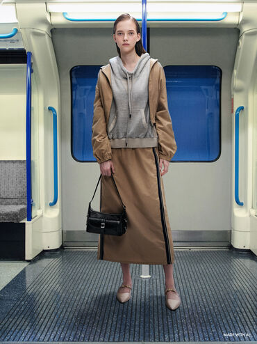 Bryna Belted Shoulder Bag, Noir, hi-res