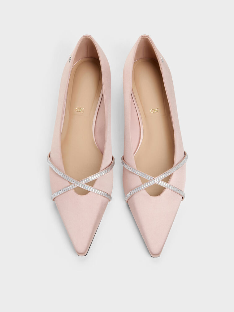 Gem Crossover Ballet Flats, Pink, hi-res