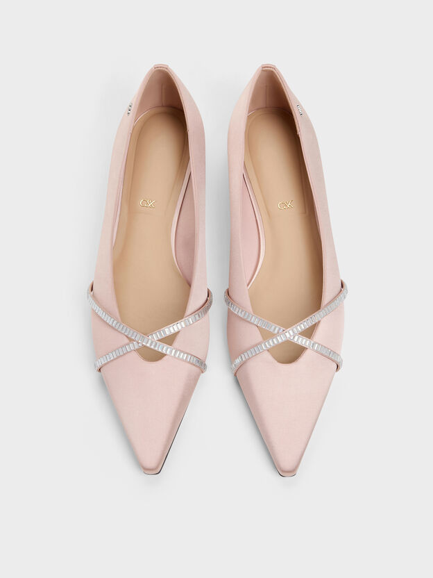 Gem Crossover Ballet Flats, Pink, hi-res
