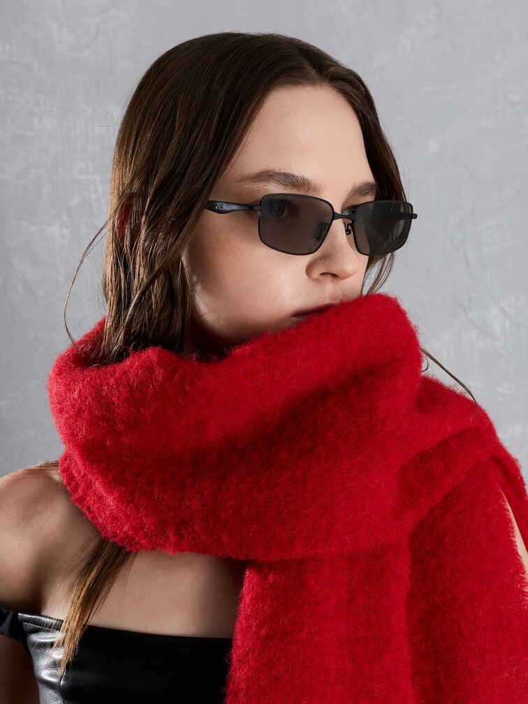 Celestia Metal-Rim Tinted Rectangular Sunglasses, Noir, hi-res