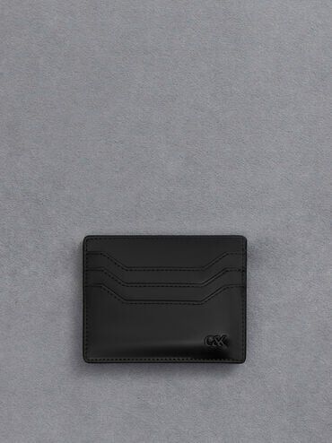 Carli Leather Multi-Slot Card Holder, Black, hi-res