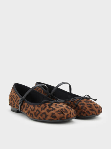 Emiko Leopard-Print Bow Mary Jane Flats, Animal Print Brown, hi-res