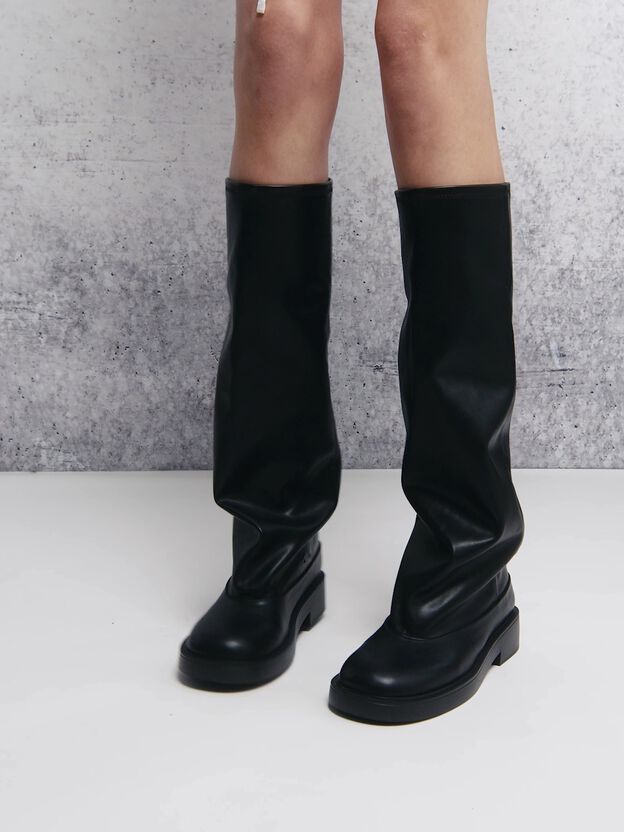 Jett Knee-High Boots, Black, hi-res