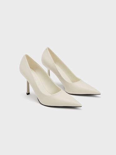 Pointed-Toe Pumps, Cream, hi-res