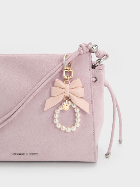 Halsey Bow-Pearl Charm, Soft Pink, hi-res