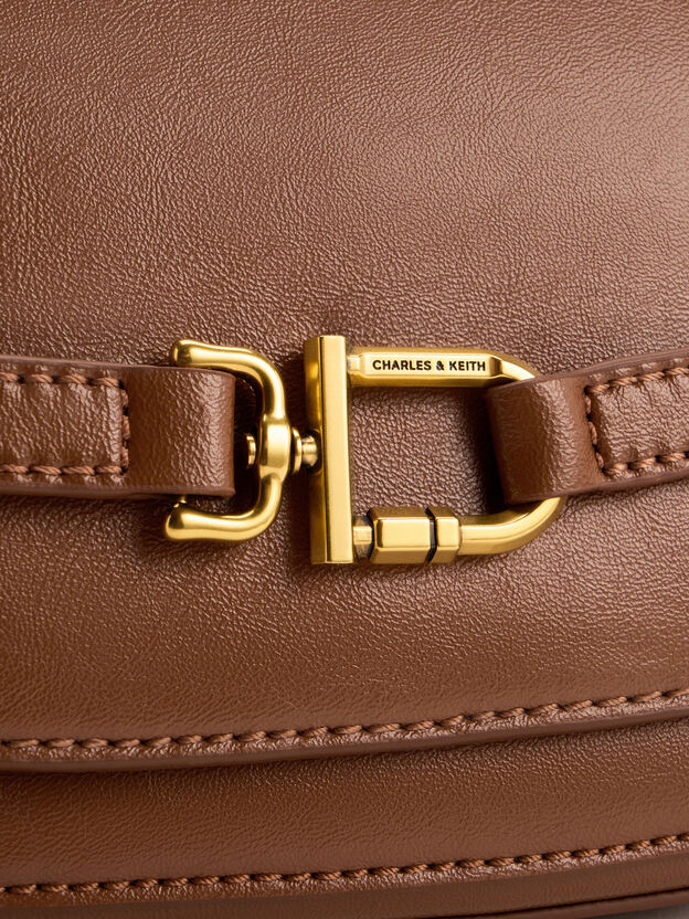 Gwynne Metallic-Accent Crossbody Bag, Chocolate, hi-res