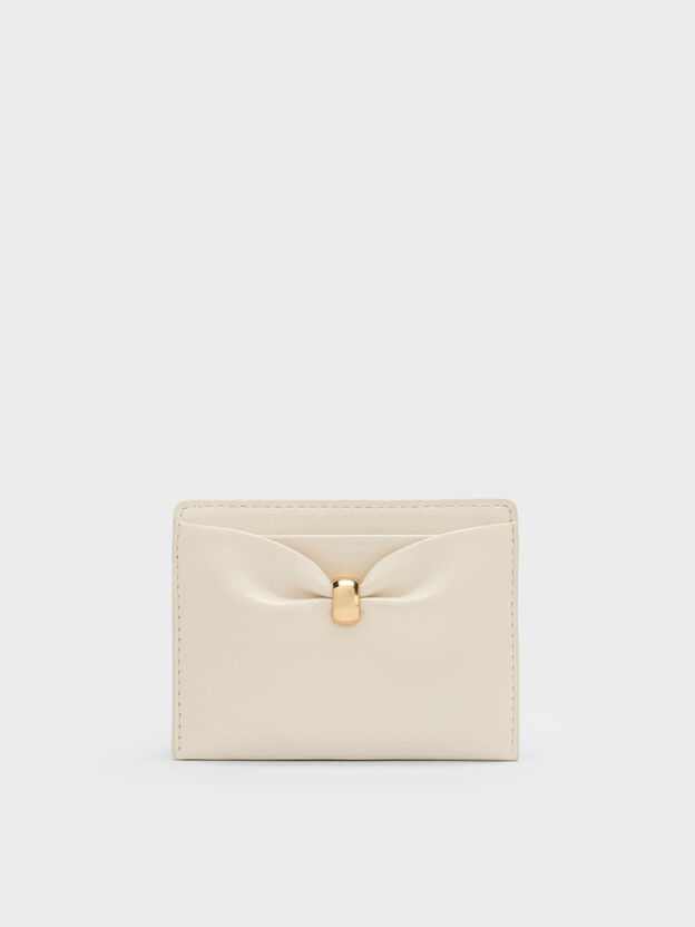 Halsey Ruched Card Holder, Cream, hi-res