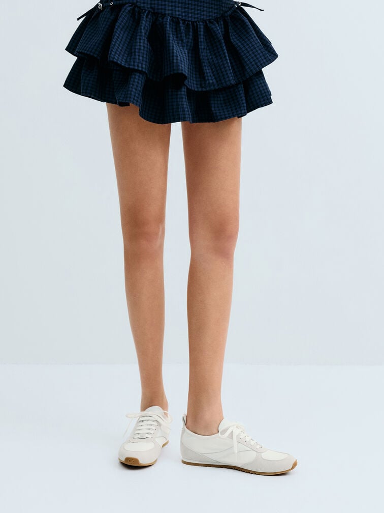 Jace Recycled Leather Sneakers, White, hi-res