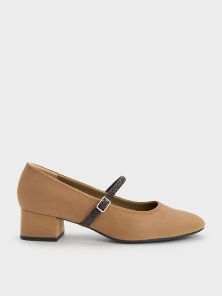 Franca Faux Suede Mary Jane Pumps, Sand, hi-res