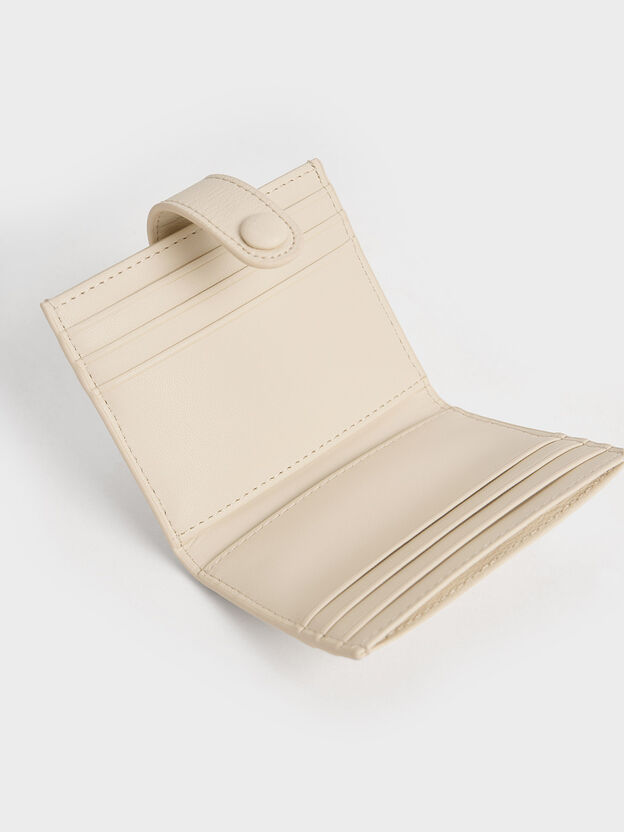 Bliss Snap Button Card Holder, Beige, hi-res