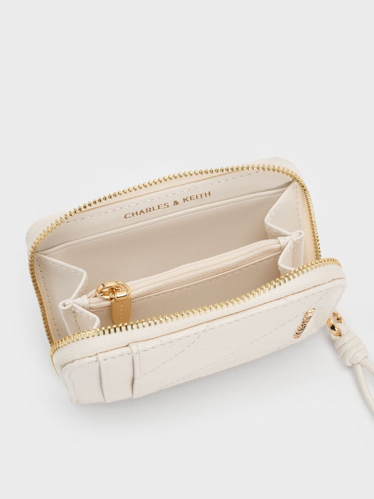 Apfra Quilted Wristlet, Cream, hi-res