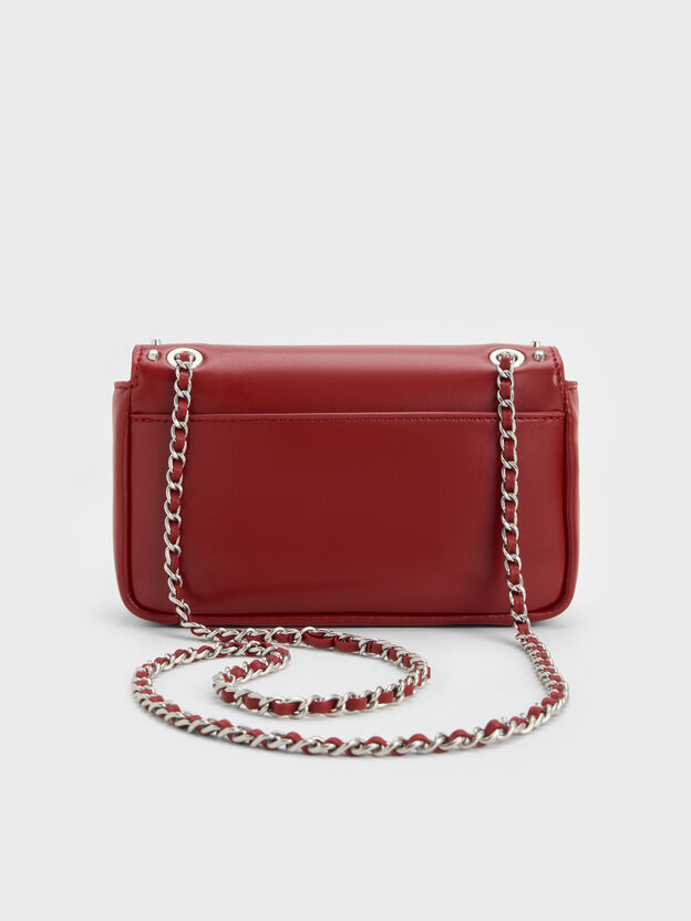 Arwen Studded Shoulder Bag, Red, hi-res