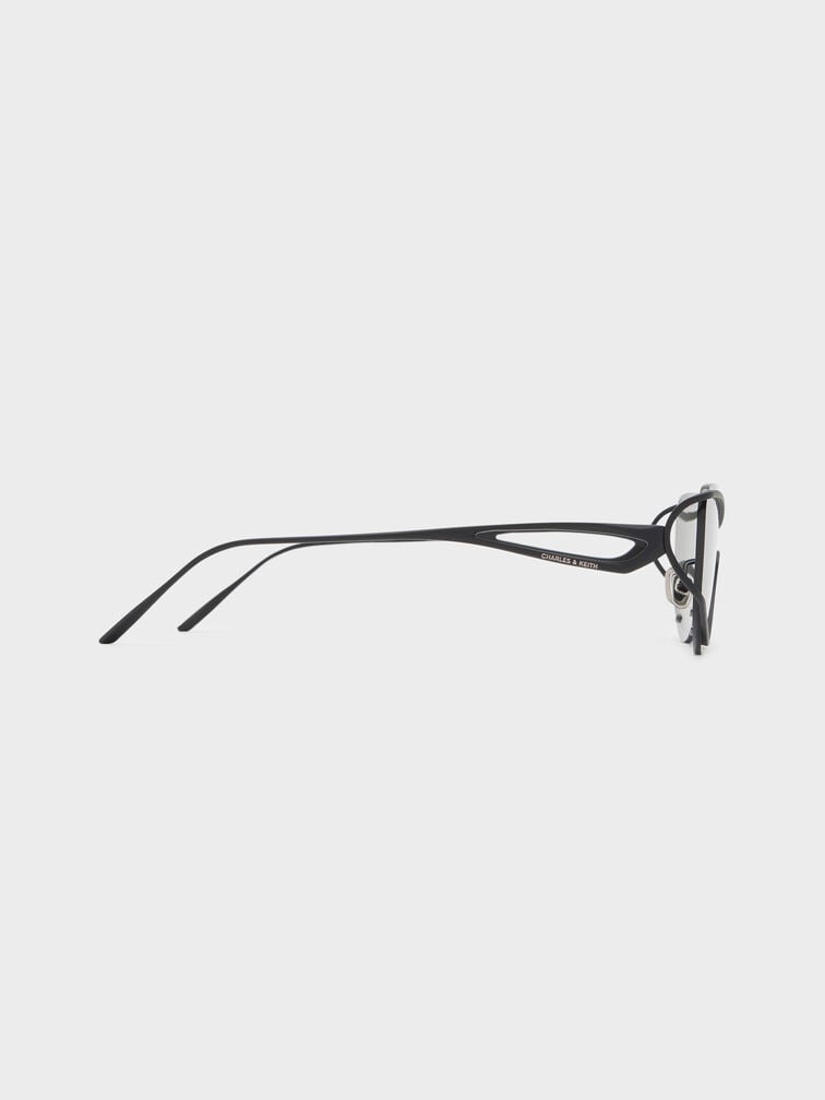 Ainsley Geometric Sunglasses, Jet Black, hi-res