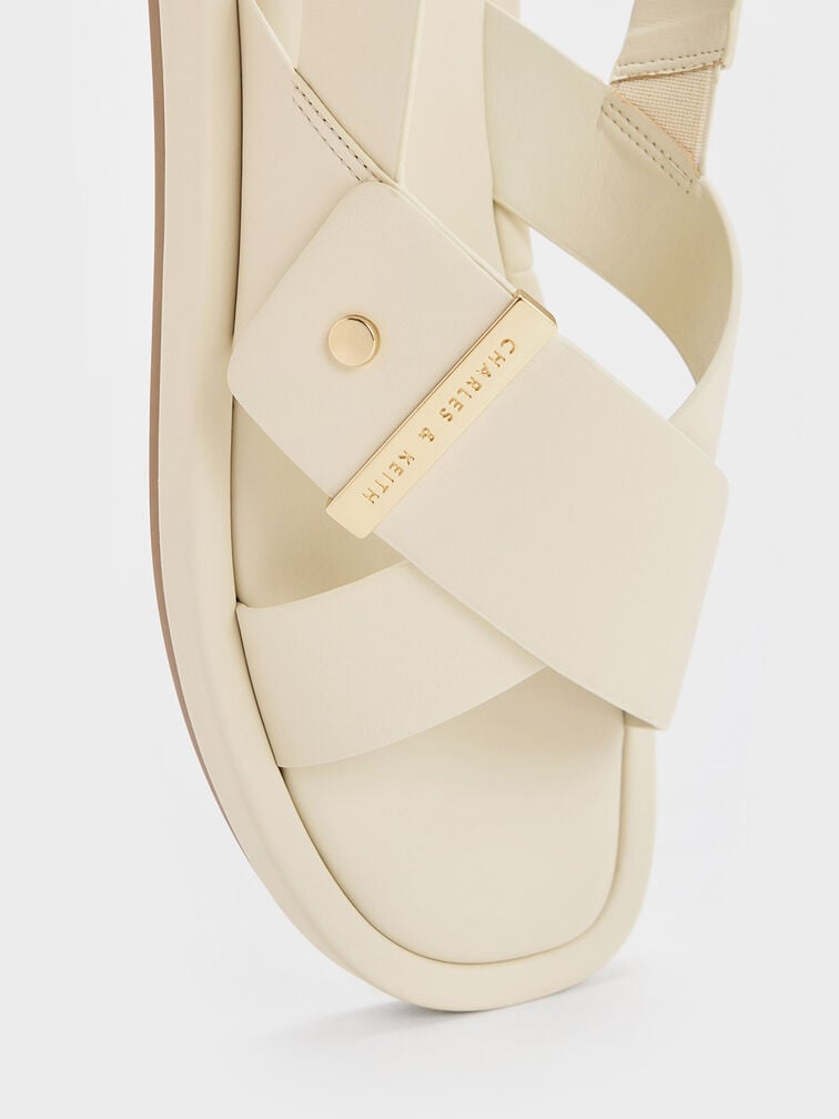 Audra Crossover-Strap Slingback Sandals, Chalk, hi-res