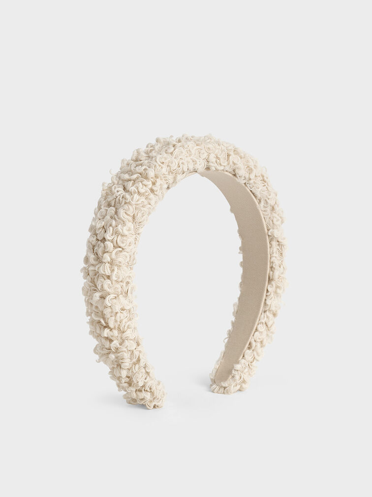 Furry Headband, Chalk, hi-res