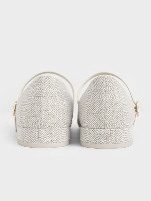 Gertrude Tweed Mary Janes, Light Grey, hi-res