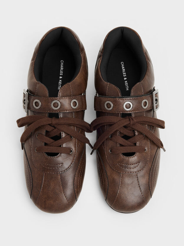 Jollie Grommet Mary Jane Sneakers, Dark Brown, hi-res