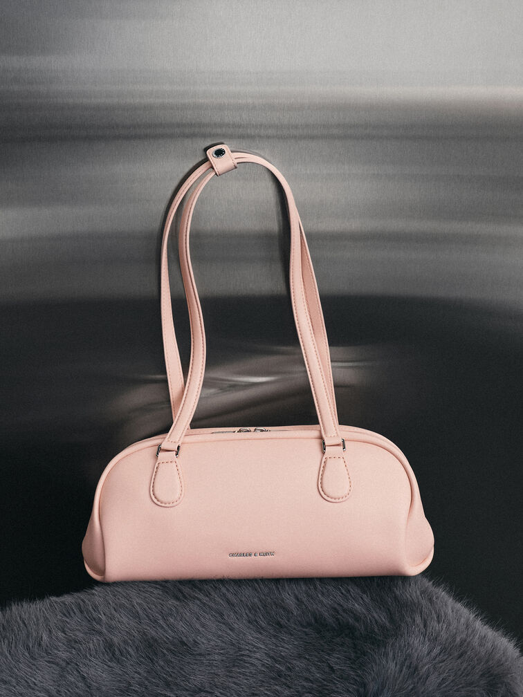 Nelly Elongated Shoulder Bag, Light Pink, hi-res