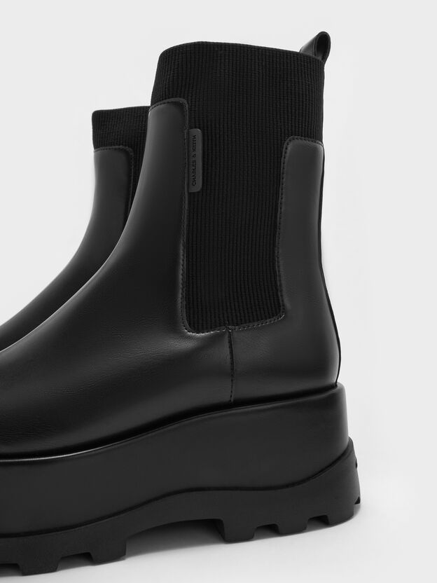 Barron Platform Ankle Boots, Black, hi-res