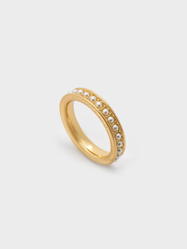 Maeve Pearl-Embellished Ring, Gold, hi-res
