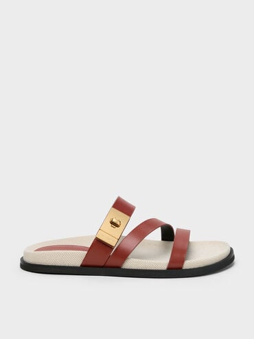 Aelin Canvas Metallic-Buckle Strappy Sandals, Multi, hi-res