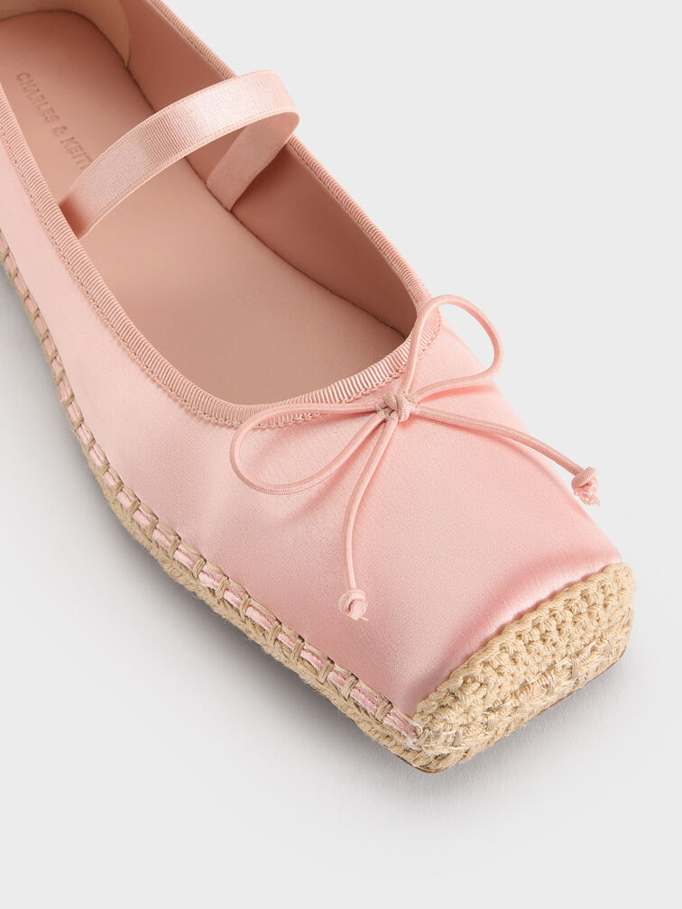 Bernadine Recycled Polyester Tie-Around Espadrille Flats, Pink, hi-res