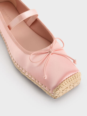 Bernadine Recycled Polyester Tie-Around Espadrille Flats, Pink, hi-res