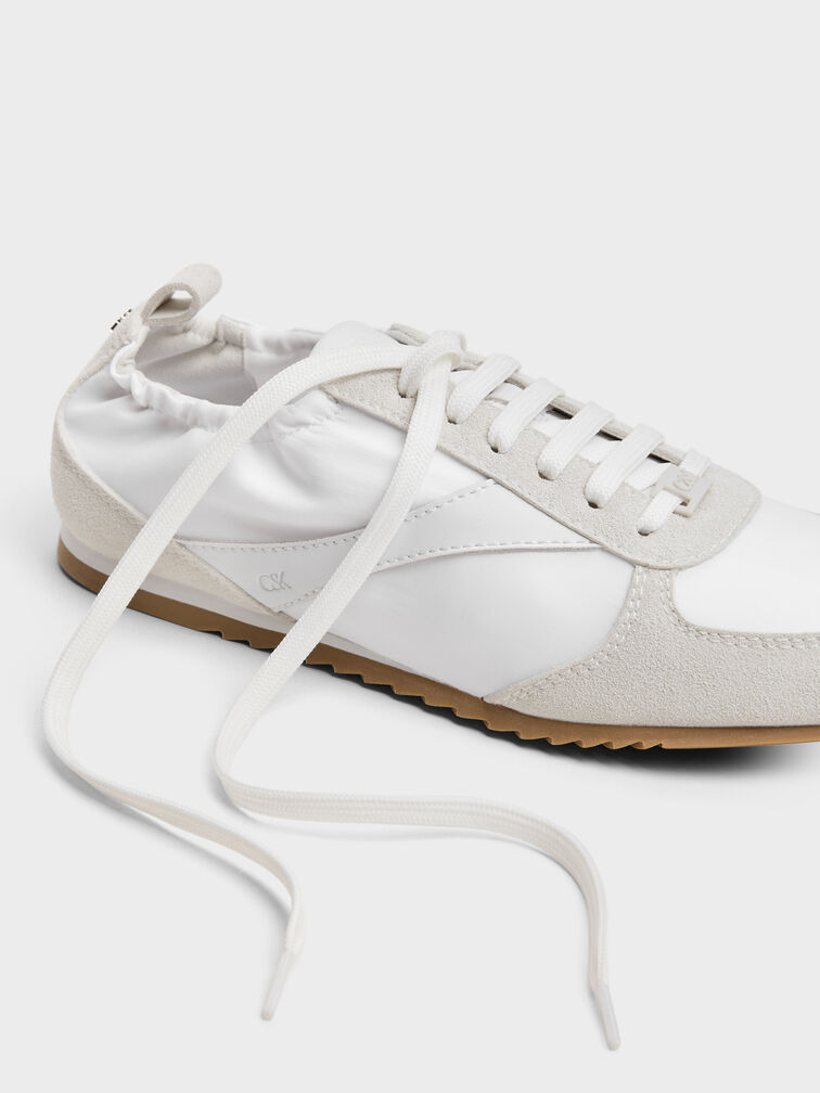 Jace Recycled Leather Sneakers, White, hi-res