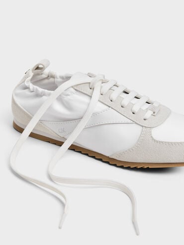 Jace Recycled Leather Sneakers, White, hi-res