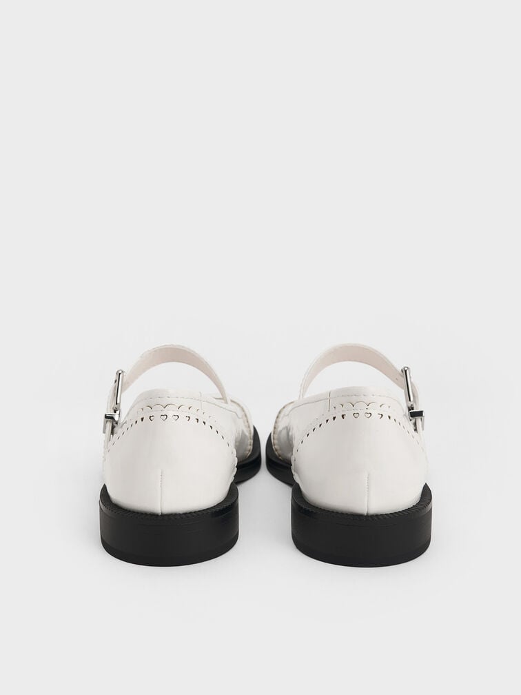 Heart Buckled Mary Janes, White Heart Buckled Mary Janes, White, hi-res