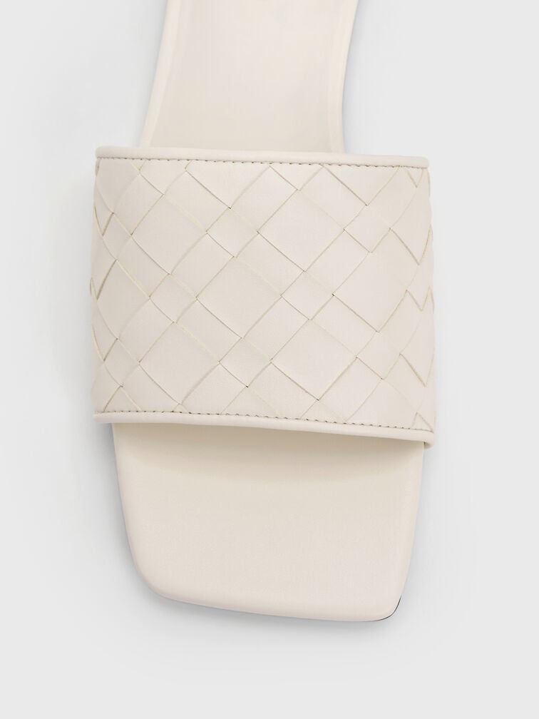 Ivette Woven Slide Sandals, Chalk, hi-res