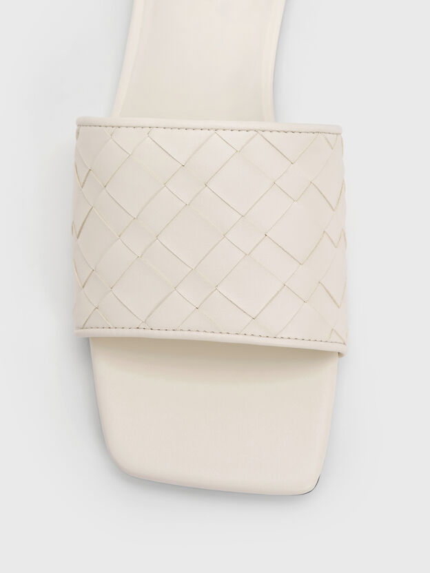 Ivette Woven Slide Sandals, Chalk, hi-res