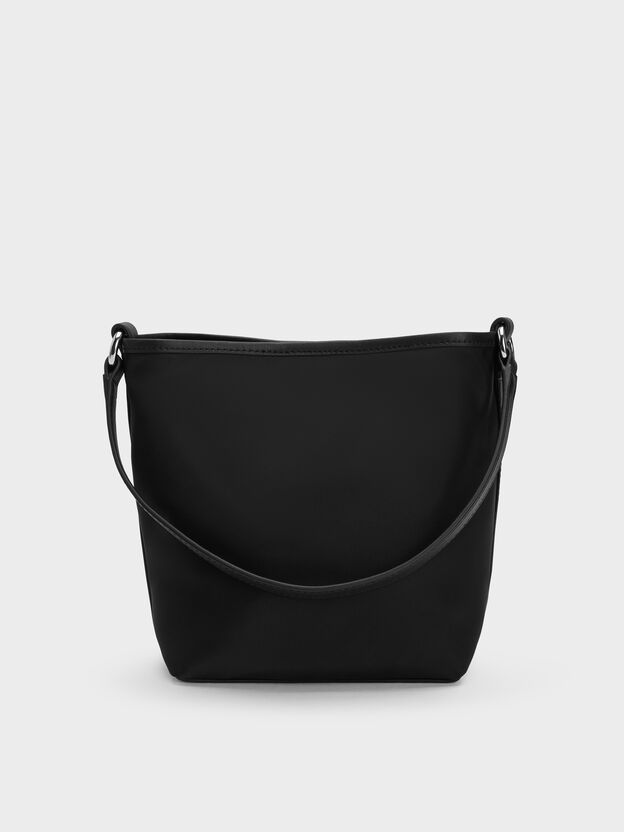 Levy Nylon Bucket Bag, Noir, hi-res