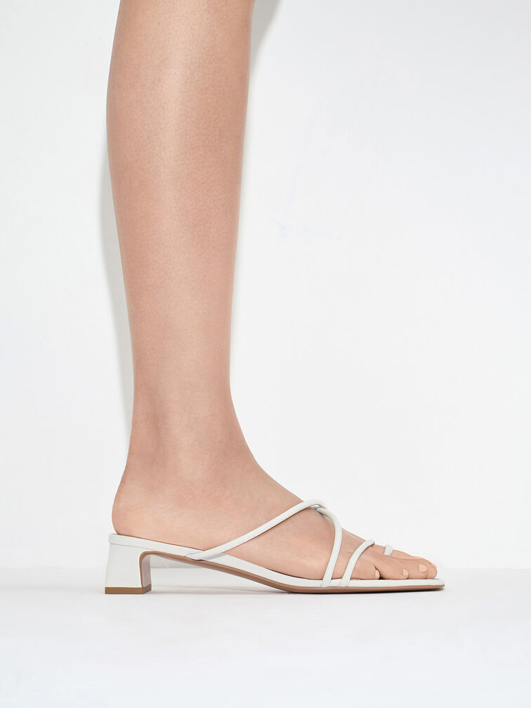 Meadow Strappy Toe Ring Sandals, White, hi-res