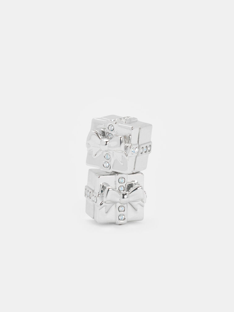 Athalia Crystal-Embellished Gift-Box Stud Earrings, Silver, hi-res