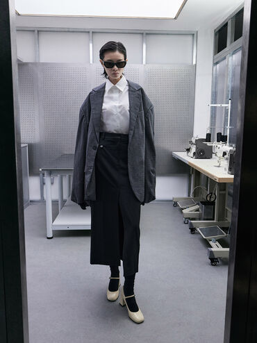 Patent Block-Heel Mary Jane Pumps, Chalk, hi-res