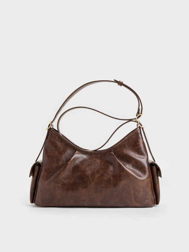 Khai Side-Pocket Shoulder Bag, Distressed Coffee, hi-res