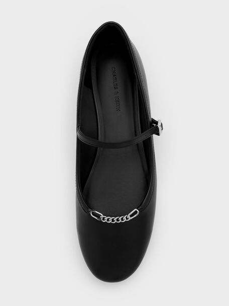 Shila Chain Mary Jane Flats, Black, hi-res