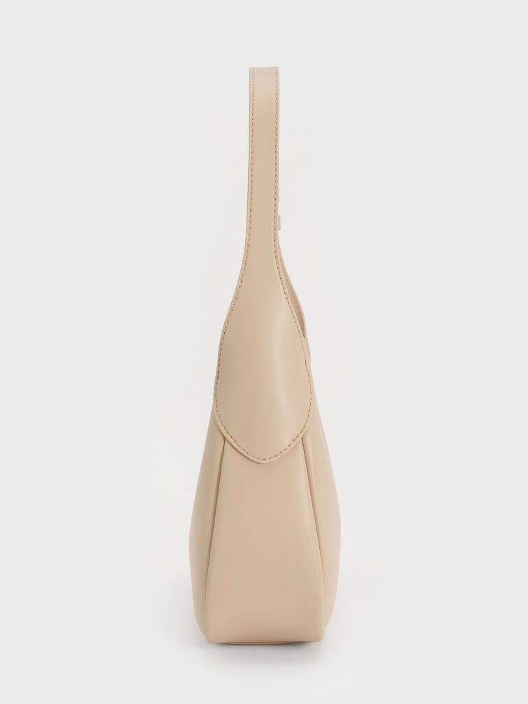 Mini Adalyn Metallic-Buckle Belted Hobo Bag, Dusted Oat, hi-res