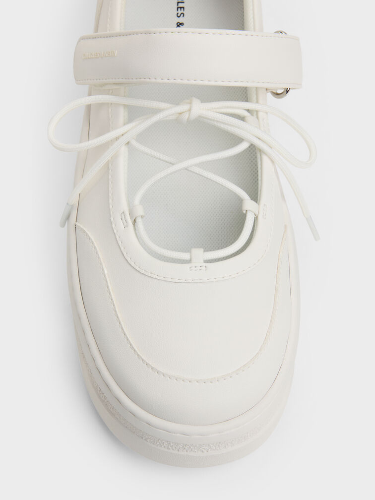 Mary Jane Platform Sneakers, White, hi-res