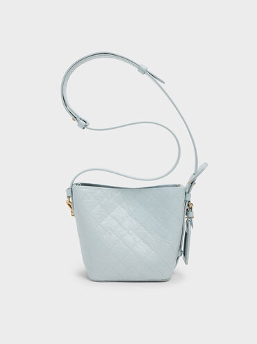 Duo Quilted Chain Bucket Bag, Sea Salt Blue, hi-res