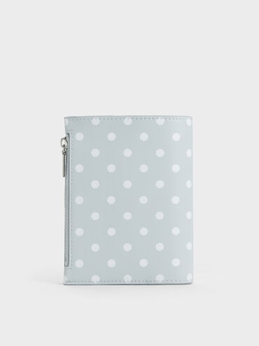 Noelle Polka-Dot Passport Holder, Sea Salt Blue, hi-res