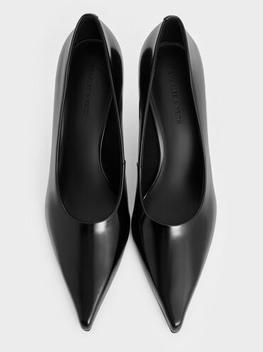 Pointed-Toe Kitten-Heel Pumps, Black Box, hi-res