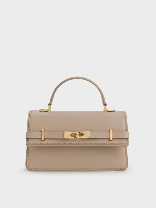 Arlet Belted Top Handle Bag, Taupe, hi-res
