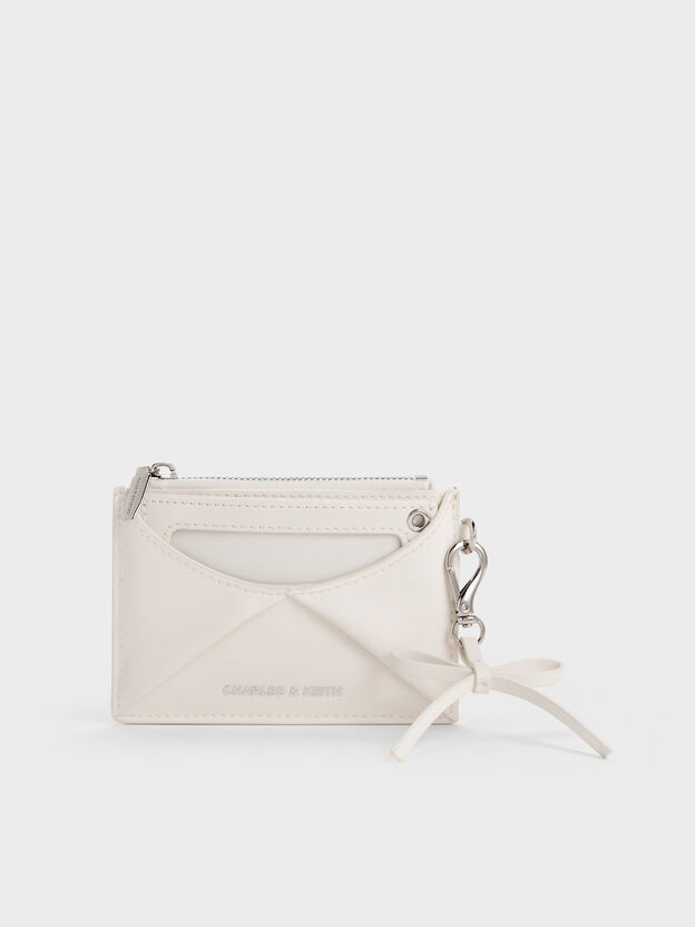 Hazel Bow Panelled Card Holder, Cream, hi-res