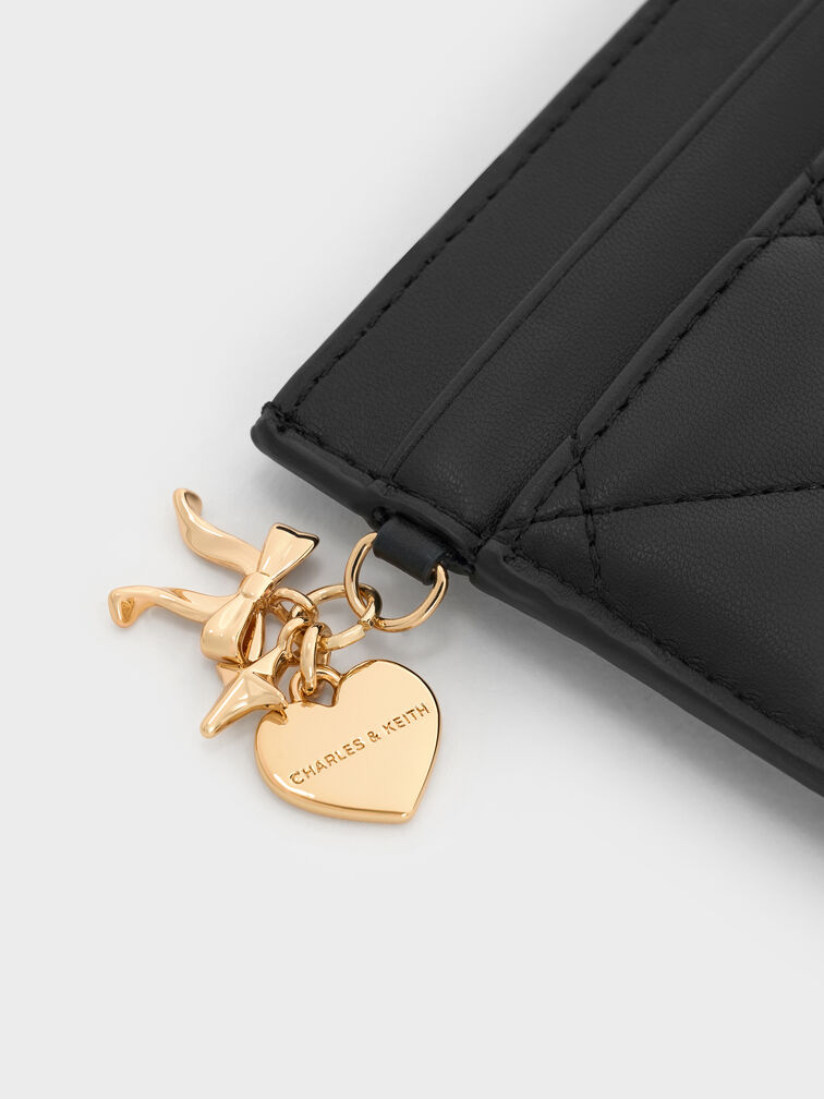 Arrietty Quilted Card Holder, Black, hi-res