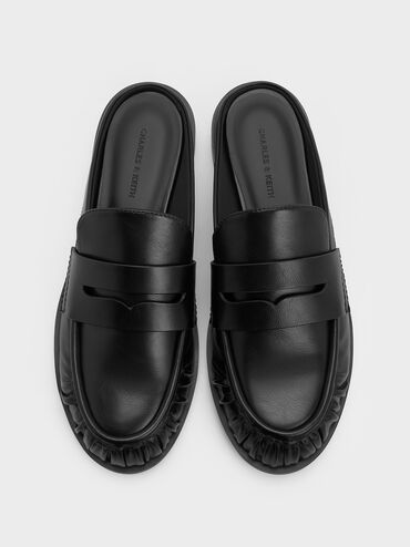 Dylan Penny Loafer Mules, Black, hi-res