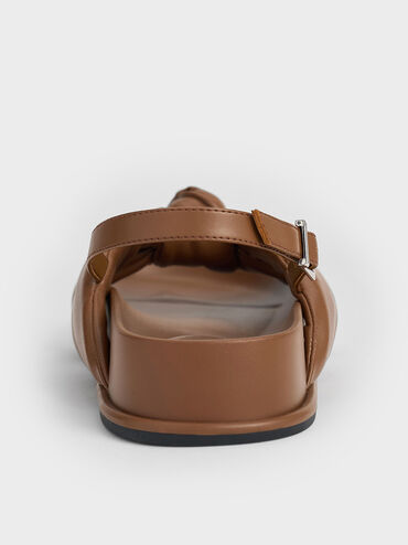 Rosetta Knotted Puffy Sandals, Cognac, hi-res